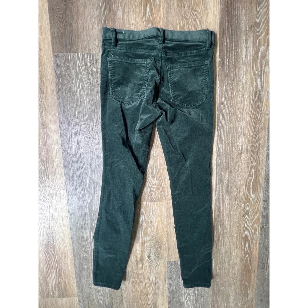 LOFT Corduroy Skinny Pants Women 00‎ 24 Dark Green Mid Rise Slim Trousers